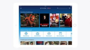 O2 TV & Video App auf dem Tablet
